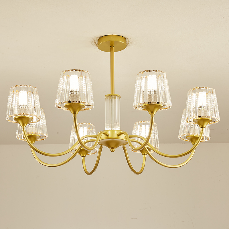 Chandelier Simple and Luxurious Living Room Lamp Crystal American Modern Creative Bedroom Lighting 2023 New Gold Dining Room Lamp