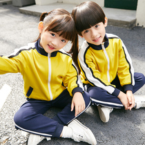 Primary school Childrens Summer School Games Yellow Kindergarten Garden Costume Spring Autumn Clothing Children Three Sets Class Clothes Overvalued