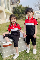 Kindergarten Garden clothes Summer college Wind short sleeve suit Childrens class Leisure style Primary school uniforms Summer clothes new