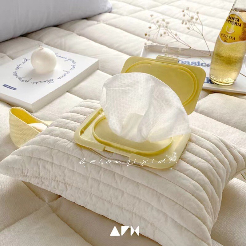 ins Korean-Style Baby Portable Storage Bag for Cotton Tissues, Tissue Box, Wet Wipes Storage Bag, Convenient for Travel