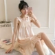 Đồ ngủ với thanh đồ ngủ của phụ nữ váy dài cổ đồ ngủ của phụ nữ Hanfu váy ngủ mùa xuân đồ ngủ cotton mùa hè mùa thu cotton - Đêm đầm