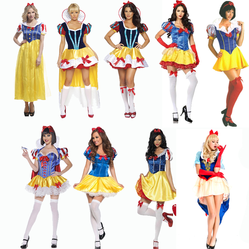 2016 new Halloween Cos Performance Costume Bar Decoration Adult White Snow Queen Clothing Adult Princess Dress