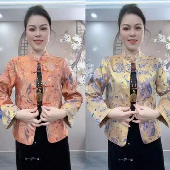 Chinese-Style Buttoned Reversible Jacket for Women, 2025 Spring and Autumn New Style, Loose Fit, Slimming, Versatile Casual Cardigan