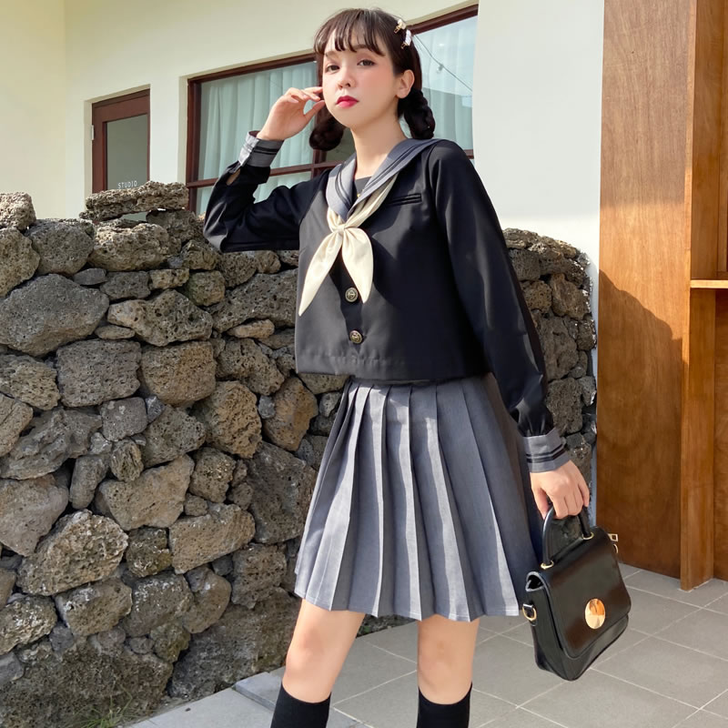 jk uniform dress spring paragraph genuine college wind long sleeve suit full set of women's day system orthodox blouse skirt set