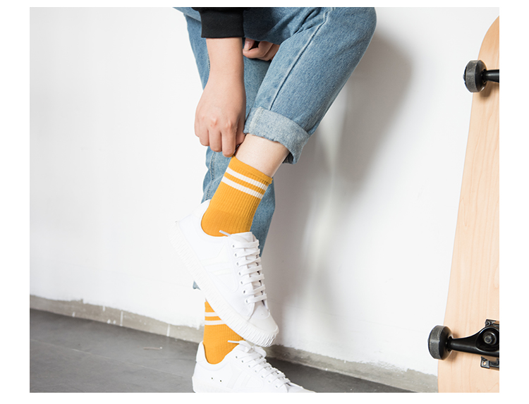 Tất mới, thời trang Nhật Bản, street style, retro hai thanh, vớ cotton, vớ thể thao, ưa nhìn tất nữ cổ ngắn dễ thương