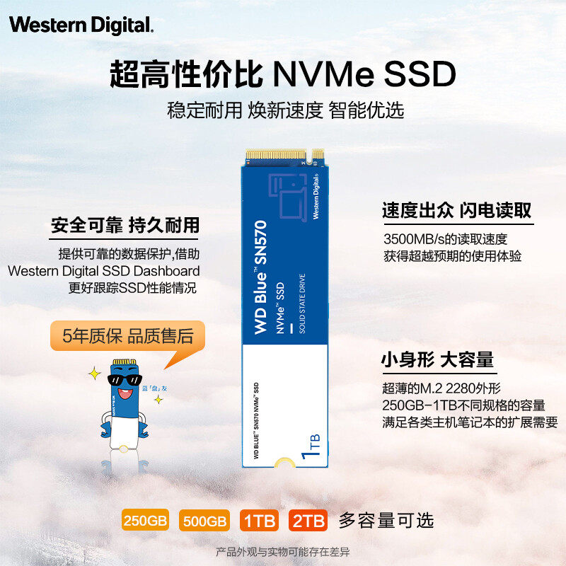Western Digital SN570 SN770 SN350 SN850 250G 500G 1T M 2 SSD NVME