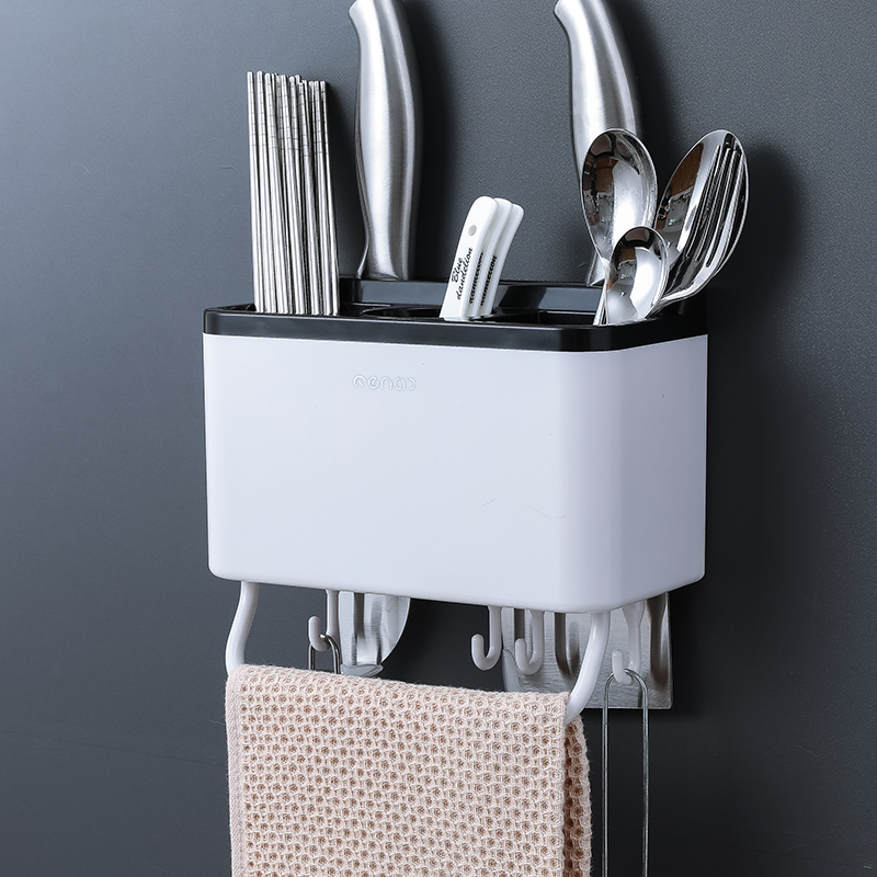 Chopstick cylinder wall-mounted chopstick cage draining mildew-proof household chopstick cylinder tableware spoon tool holder containing box chopstick holder