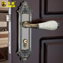 Eagle Shield European double tongue bedroom wooden door lock antique crack ceramic door lock silent room interior door lock handle lock