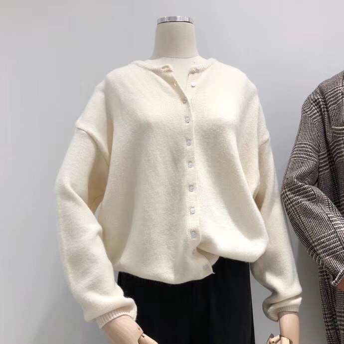Vintage văn học hoang dã tươi bơ xanh lỏng khóa rắn màu dài tay áo len ngắn áo len nữ áo len đỏ
