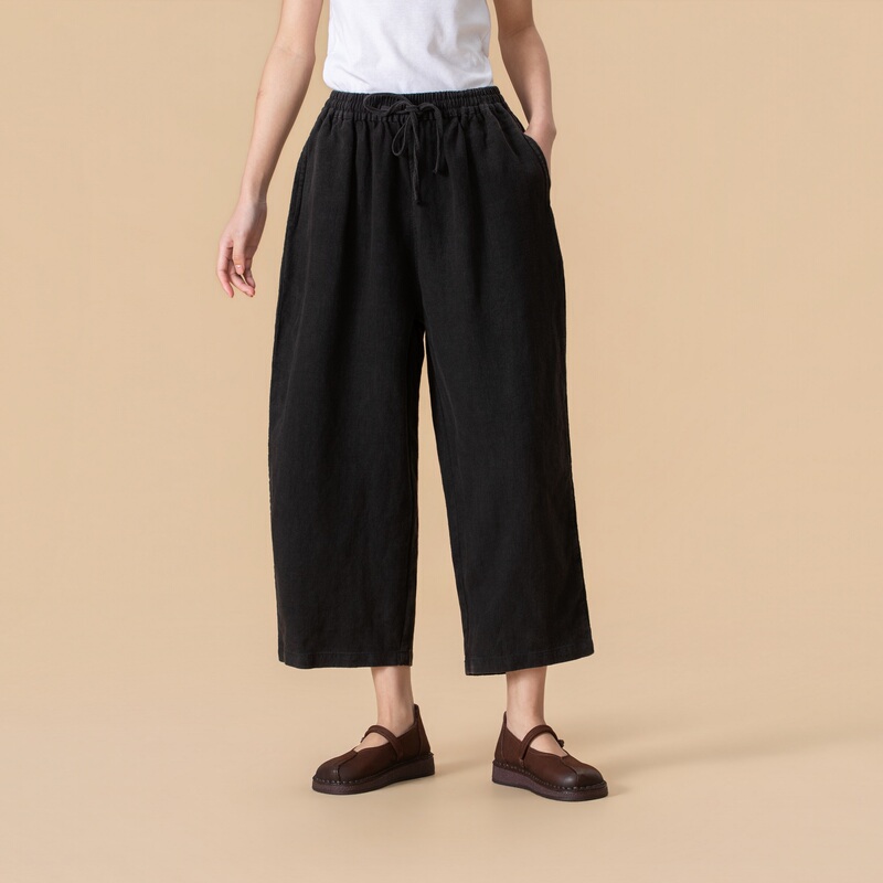 【By】 Designer Brand Original Spring and Autumn Linen Casual Pants, Solid Color Versatile Plus-Size Thickened Harem Pants