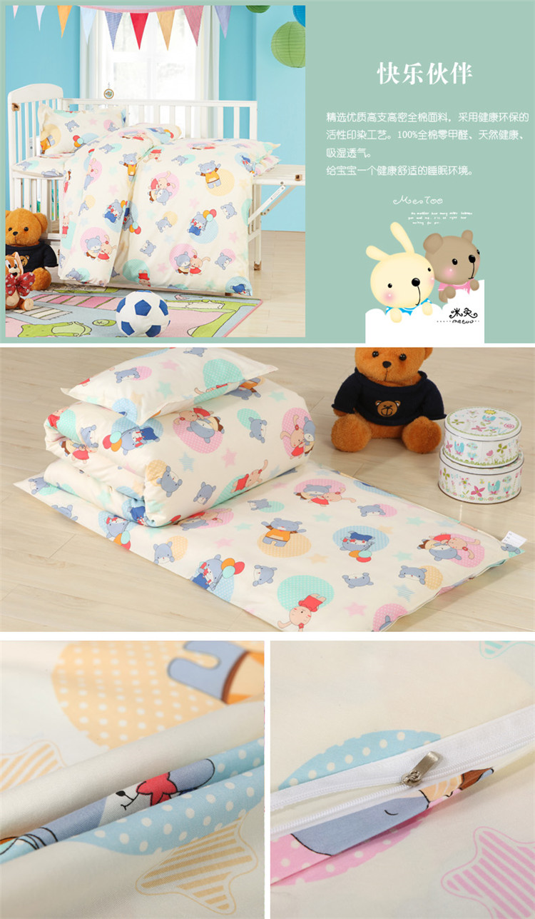 Trẻ em mẫu giáo của quilt ba mảnh cotton bé nap bộ đồ giường nhỏ bé cotton bộ đồ giường với core sáu mảnh