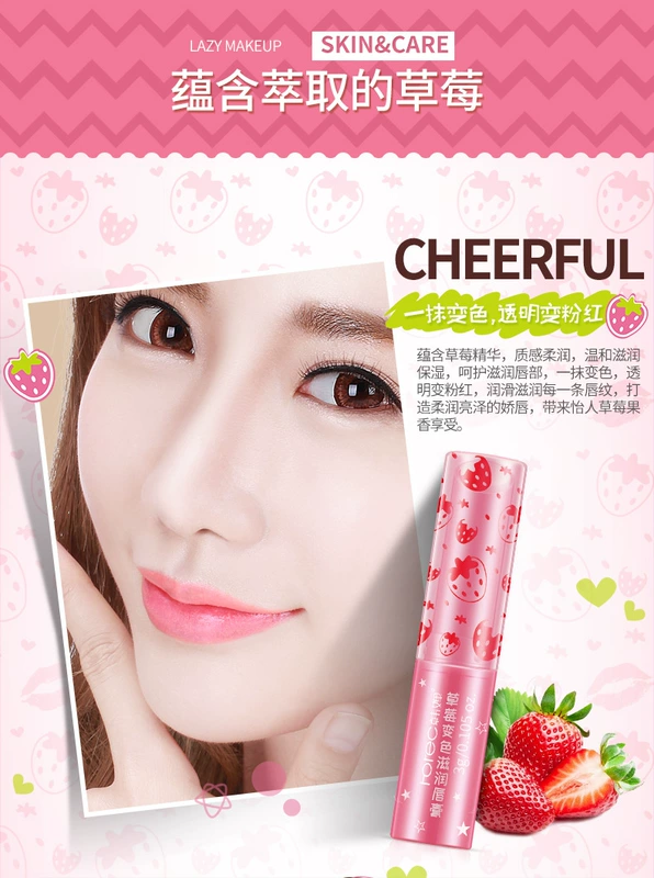 Han Han Strawberry Color Moisturising Lip Balm Giữ ẩm Desalination Lip Lip Balm Chăm sóc môi