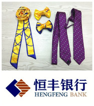 Hengfeng Village Bank collar flower head flower tie Hengfeng Bank staff tie head flower hair net pocket