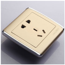 Teli Five Holes Socket 86 Type 5 Holes Socket Champagne Golden Switch Socket panel Two-three-eye socket