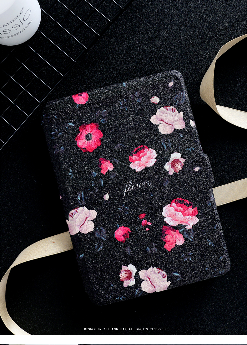 Hoho Kindle4 nắp bảo vệ 958 e-book reader kpw hoa đen paperwhite1 / 2/3 vỏ siêu mỏng thả sức đề kháng holster voyage1499 - Phụ kiện sách điện tử ốp lưng ipad pro 11