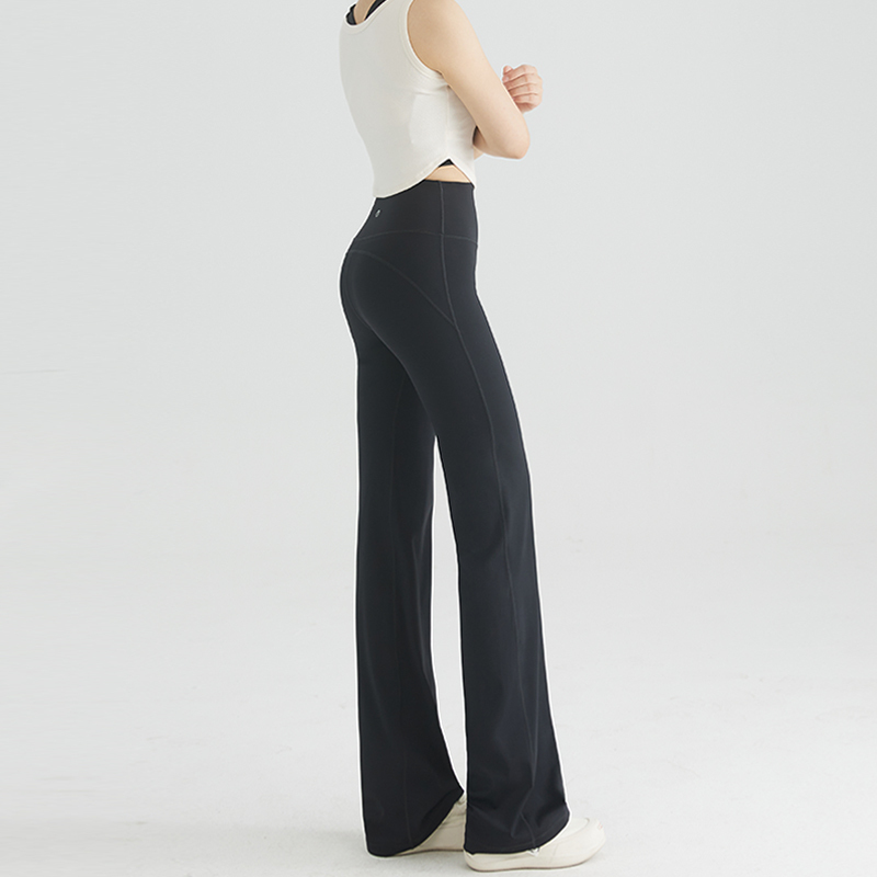 Cofeipard Petite Black High-Waisted Narrow Straight-Leg Yoga Pants for Women, Hip-Lifting, Sports Wide-Leg Casual Wear Cofeipard Petite Black High-Waisted Narrow Straight-Leg Yoga Pants for Women, Hip-Lifting, Sports Wide-Leg Casual Wear