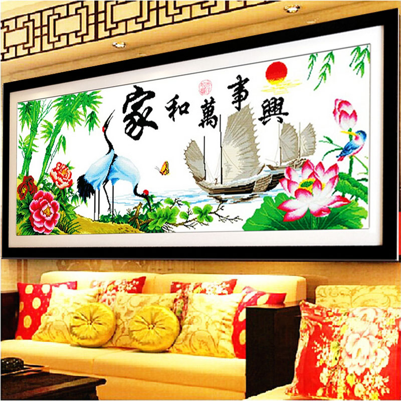 2018 đơn giản dòng in thêu khâu sống mới cảnh quan phòng 2 mì thêu sắc nét thêu gia đình và tất cả mọi thứ - Công cụ & phụ kiện Cross-stitch tranh thêu phật di lặc