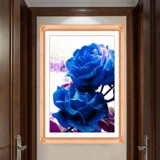 Печать поперечной вышивкой синий демон ji new Simple Modern Line Emelcodery Slease Simple Rose слегка гостиная