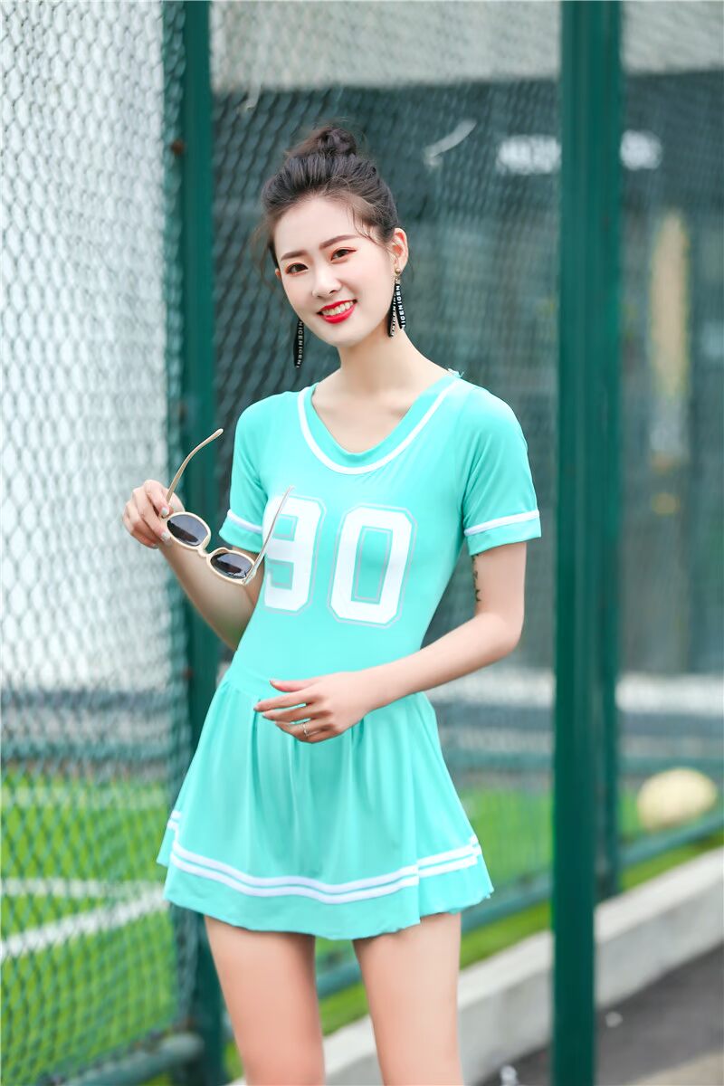 Mới váy đỏ đen nửa tay áo du lịch một mảnh Ngọt ngào thời trang bảo thủ gian hàng nhà máy áo tắm trực tiếp đồ bơi nữ liền thân dài tay quần dài