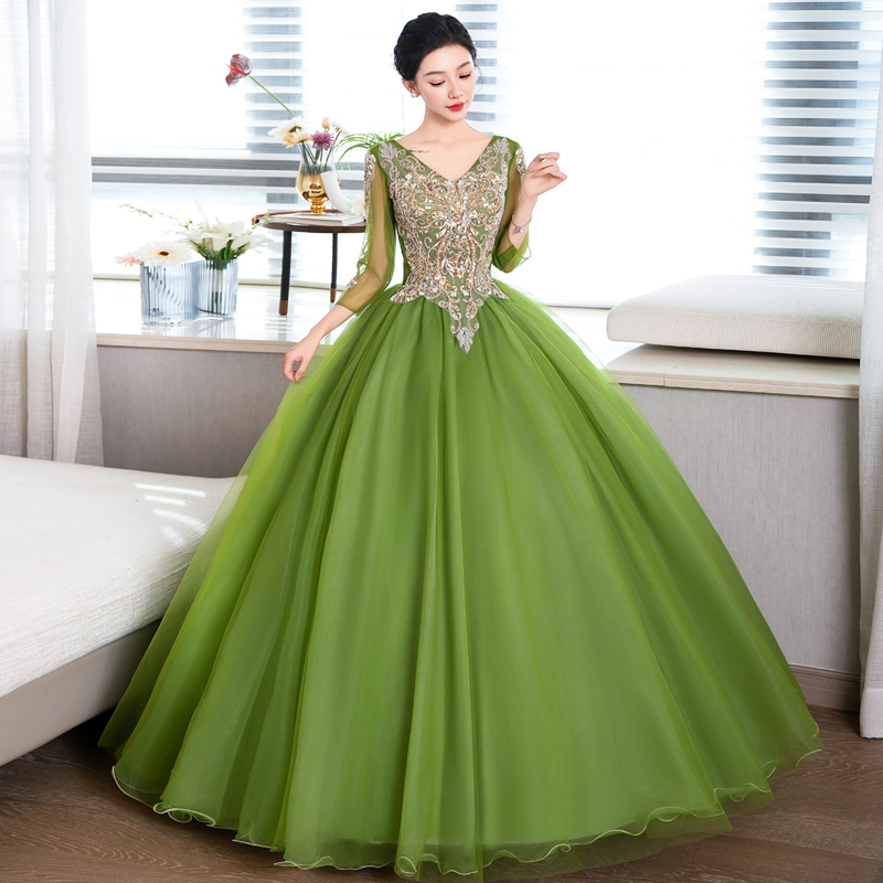 Evening Dress, Tutu Skirt, Solo Performance Outfit, Vocal Arts Exam Student Singing Dress, Bel Canto Dress, Women's Long Slim-Fit Dress