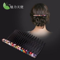 Colorful hair card headgear Korean rhinestone hair clip bangs comb out wearing Press hair comb comb Joker top clip female