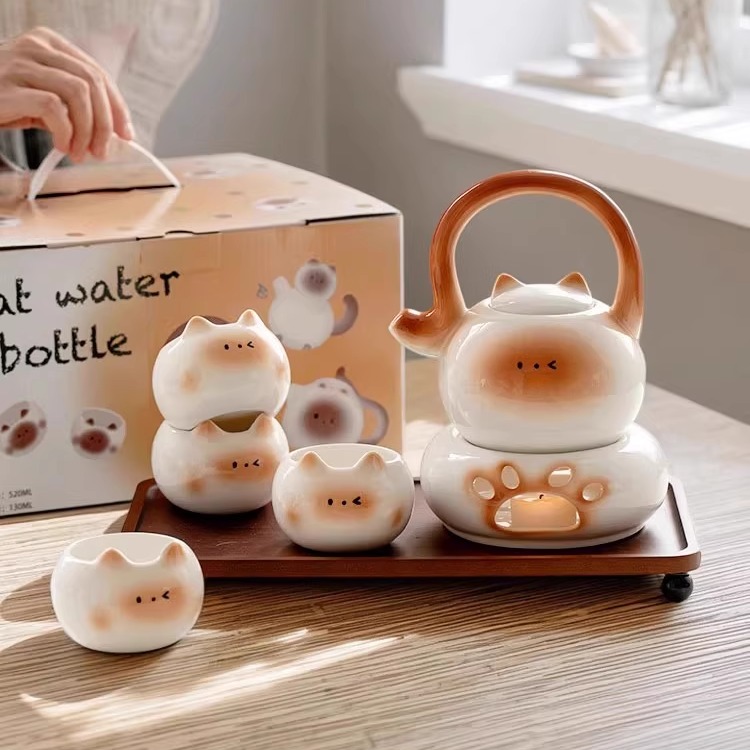 Siamese Cat Teapot Water Tool Set Household Teapot