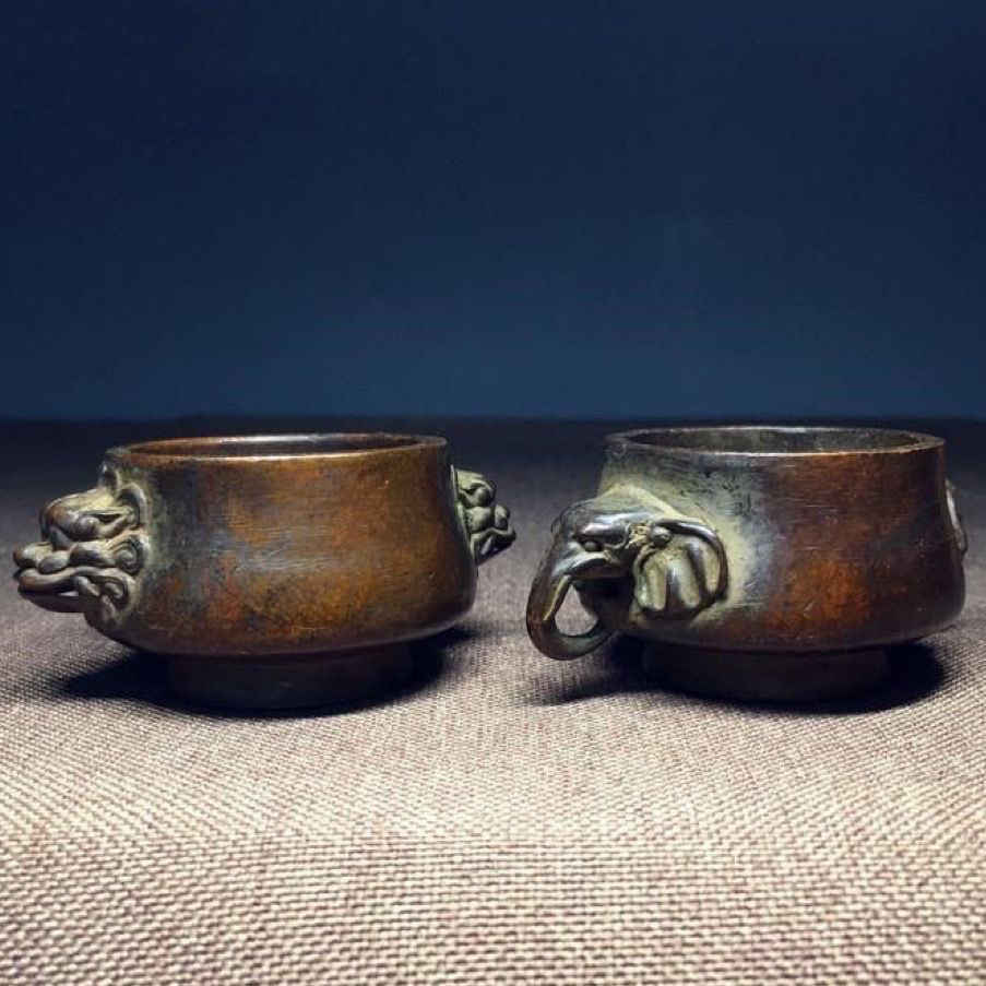 鍍金古銅獅子香爐 鍍金古銅獅子香爐 中国古銅鍍金獅子香炉DR35316