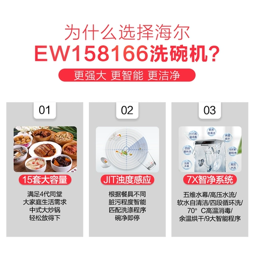 Haier ew158166 все -автоматические домохозяйства 15 наборов крупной посудомоечной машины интеллектуальной встроенной независимой независимой флагмана 13