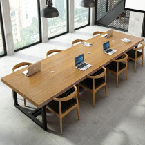  loft solid wood desk Conference table Simple modern long table workbench Simple rectangular bar table Long table
