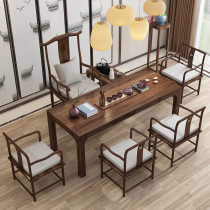  Tea table Solid wood tea table 1 meter 8 coffee table Modern simple new Chinese Zen office Kung Fu tea table and chair combination