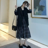 Костюм, платье, осенний демисезонный весенний комплект, изысканный стиль, французский стиль