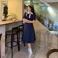 Темно -синяя [Фея/Первая любовь // ТЕМРУМЕНТ/Юбка декодирования/молоко Фуфу/Первая юбка для любви ретро нежный // ou shoo/сладкий летний костюм/темперамент Слим/нежный Версальский юбка]