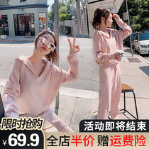 Early autumn and winter clothes 2021 New Spring two-piece foreign style thin cover meat age fashion high-end fat mm womens clothing