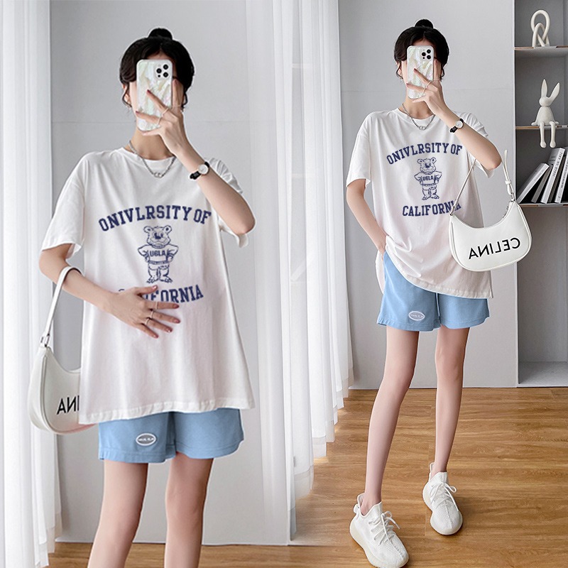 Pregnancy Woman Dress Summer Clothing Suit Out Fashion Style Short Sleeve Shorts Summer Thin blouse Women's T-shirt summer and two sets