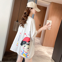 Pregnant woman blouses woman t-shirt short sleeve shorts for long summer thin out of fashion style summer suit Two sets