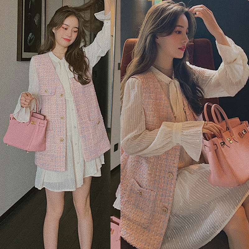 Pregnant women autumn suit fashion models spring and autumn models out of the tide mom net red Ocean school age-reducing temperament two-piece dress