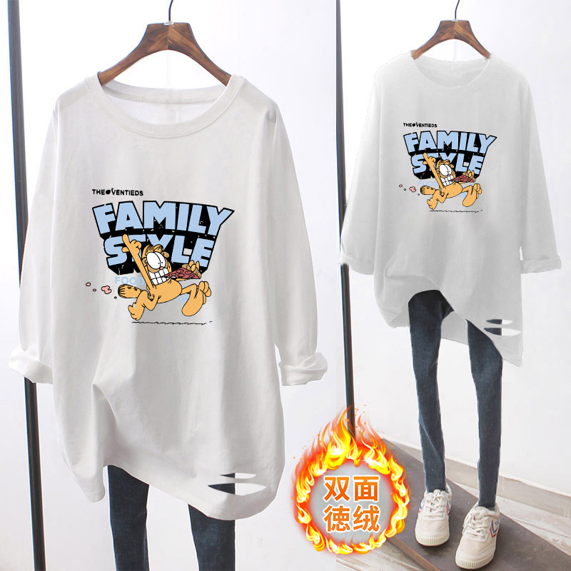 Pregnant woman blouses women's spring clothing T-shirt plus suede undershirt inner lap long version of autumn and winter long sleeve Korean version white t-shirt