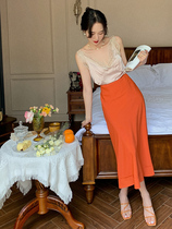 SYT wardrobe versatile 100 hitch clear pure color half body dress 2022 loose A-word dress comfort 100 hitch long dress