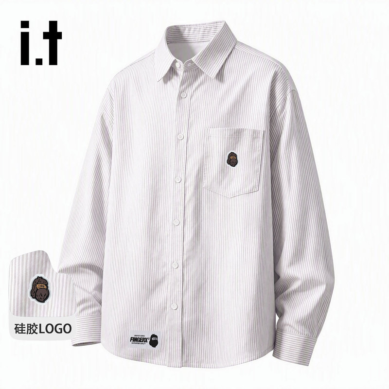 It Fingercroxx American Ape-Like Couple Loose Shirt Men's Trendy Brand 2026 Autumn Striped Shirt Jacket It Fingercroxx American Ape-Like Couple Loose Shirt Men's Trendy Brand 2026 Autumn Striped Shirt Jacket
