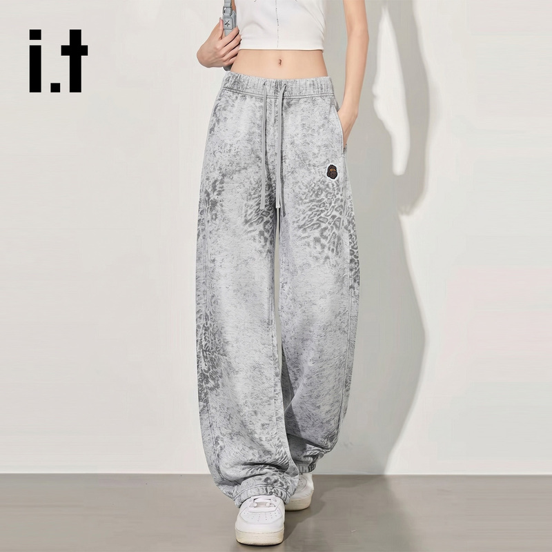 It Fingercroxx Trendy Brand Tie-Dye Leopard Print Spring and Autumn Loose Washed Straight Wide-Leg Casual Pants for Women It Fingercroxx Trendy Brand Tie-Dye Leopard Print Spring and Autumn Loose Washed Straight Wide-Leg Casual Pants for Women