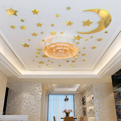 Children S Room Decoration Roof Ceiling Stickers Acrylic Wall Stickers 3d Three Dimensional Stars Roof Self Adhesive Wall Stickers