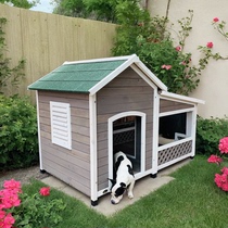 Outdoor dog house rainproof courtyard dog villa medium kennel dog kennel wooden outdoor rural dog house dog cage