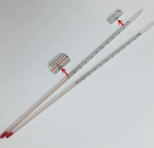 Одно заполненный температурный измеритель стекла Установлен 0-100 ℃ Красная жидкая красная вода 300 мм DIY DIY Cold Made Cold Soap Tool