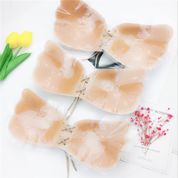 Quây quây silicone vô hình áo ngực đẹp trở lại đồ lót mỏng phần ngực dán đám cưới ngực nhỏ tụ tập chống trượt núm vú dán núm vú
