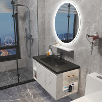 Modern simple bathroom cabinet combination toilet wash table wash sink set light luxury Rock board Basin