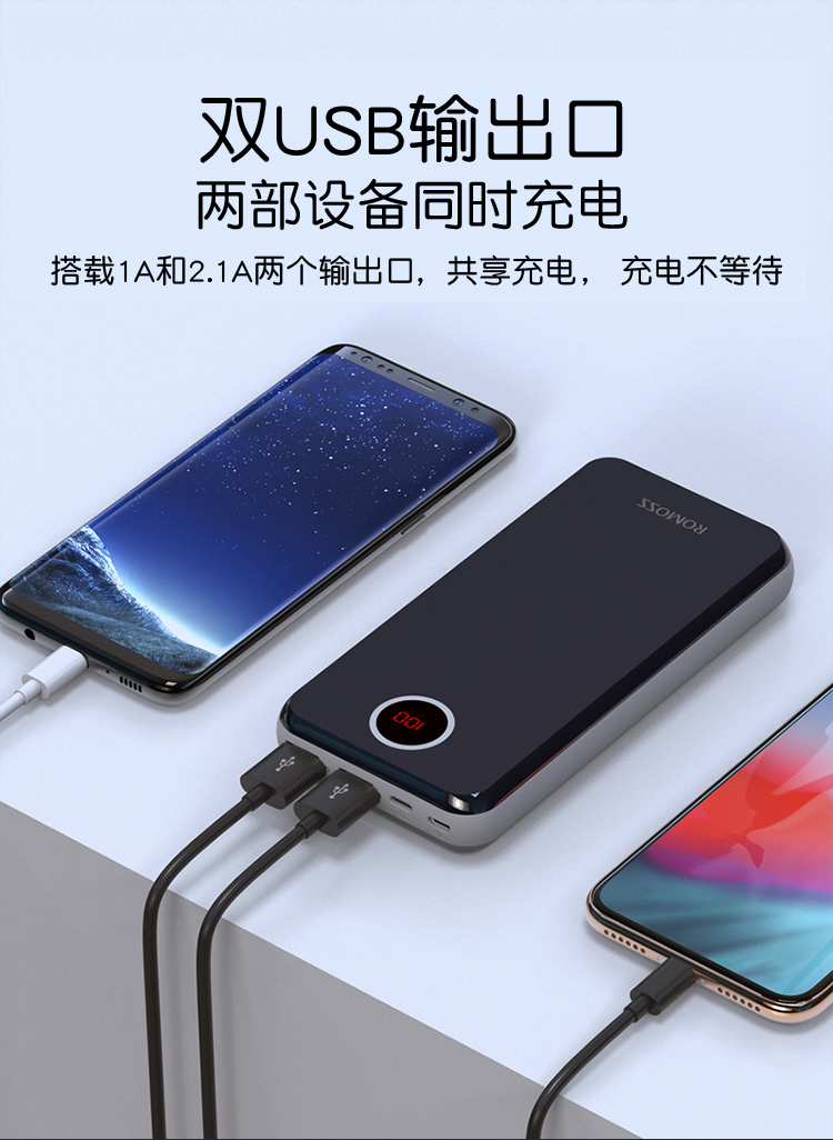 Luoma Shi Bảo 20.000 mA sạc polymer dung lượng cao điện thoại di động xách tay chính hãng 20.000 Titan kép USB sạc nhanh điện thoại phổ ảnh tùy chỉnh thiết kế logo chữ - Ngân hàng điện thoại di động sạc dự phòng samsung 10.000 mah thegioididong