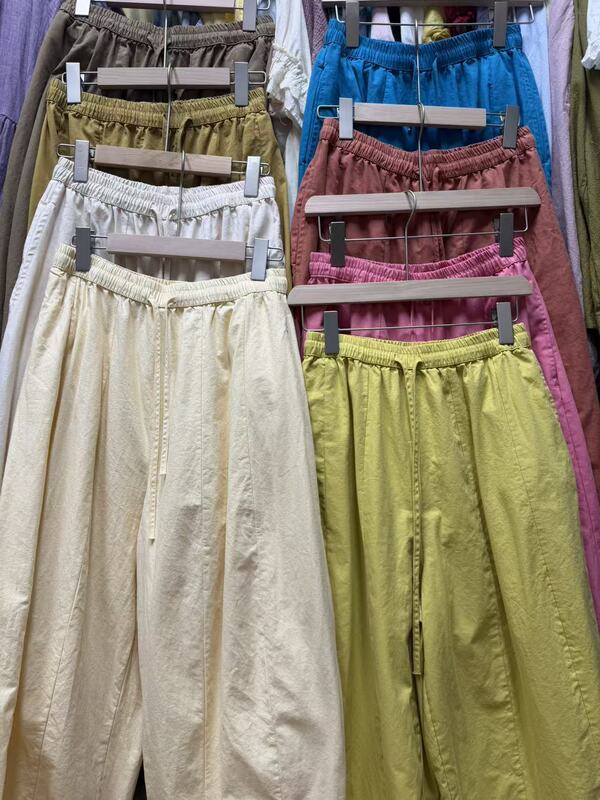 426 Cotton 12-Piece Patchwork Honeydew Pants-Skirt, Waist Circumference 66-116, Hip Circumference 148, Pants Length 90