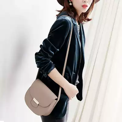 Golden velvet blazer women Korean Spring Autumn long sleeve 2021 New jacket casual versatile temperament small suit