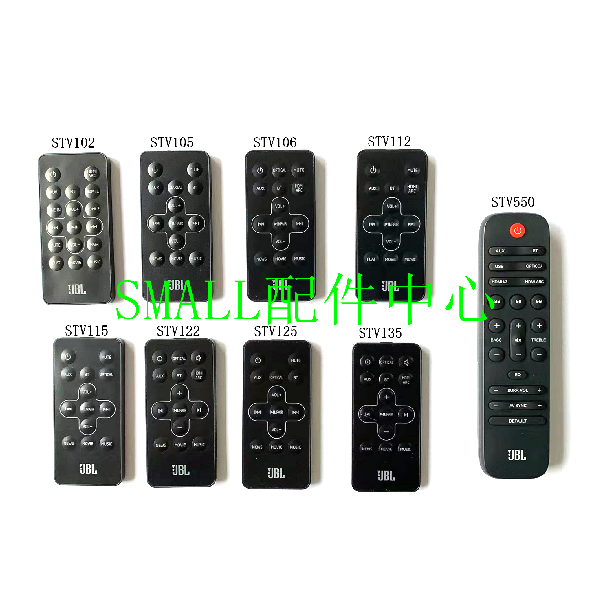 JBL audio STV102 105 106 112 115 122 STV125 135 220 550 remote control