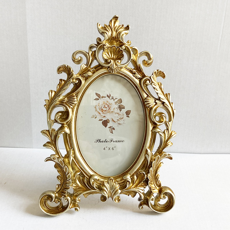Retro European-Style Embossed Oval Resin Photo Frame Picture Frame Ornaments B&B Wall Decoration Wall Hanging